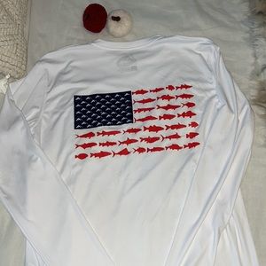 American flag chasing Fin long sleeve